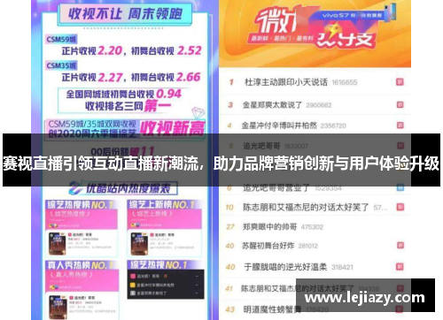 赛视直播引领互动直播新潮流，助力品牌营销创新与用户体验升级