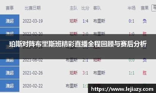 珀斯对阵布里斯班精彩直播全程回顾与赛后分析